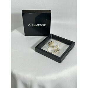 Commense Gold Ball Open Hoop Earrings Set With Box